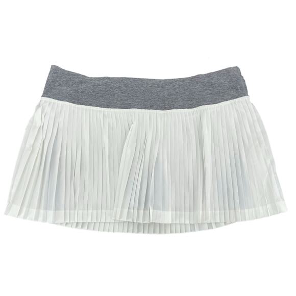 Lululemon Pleat to Street II White Gray Running Tennis Skirt Twirly Cute Size 10 - Picture 1 of 13